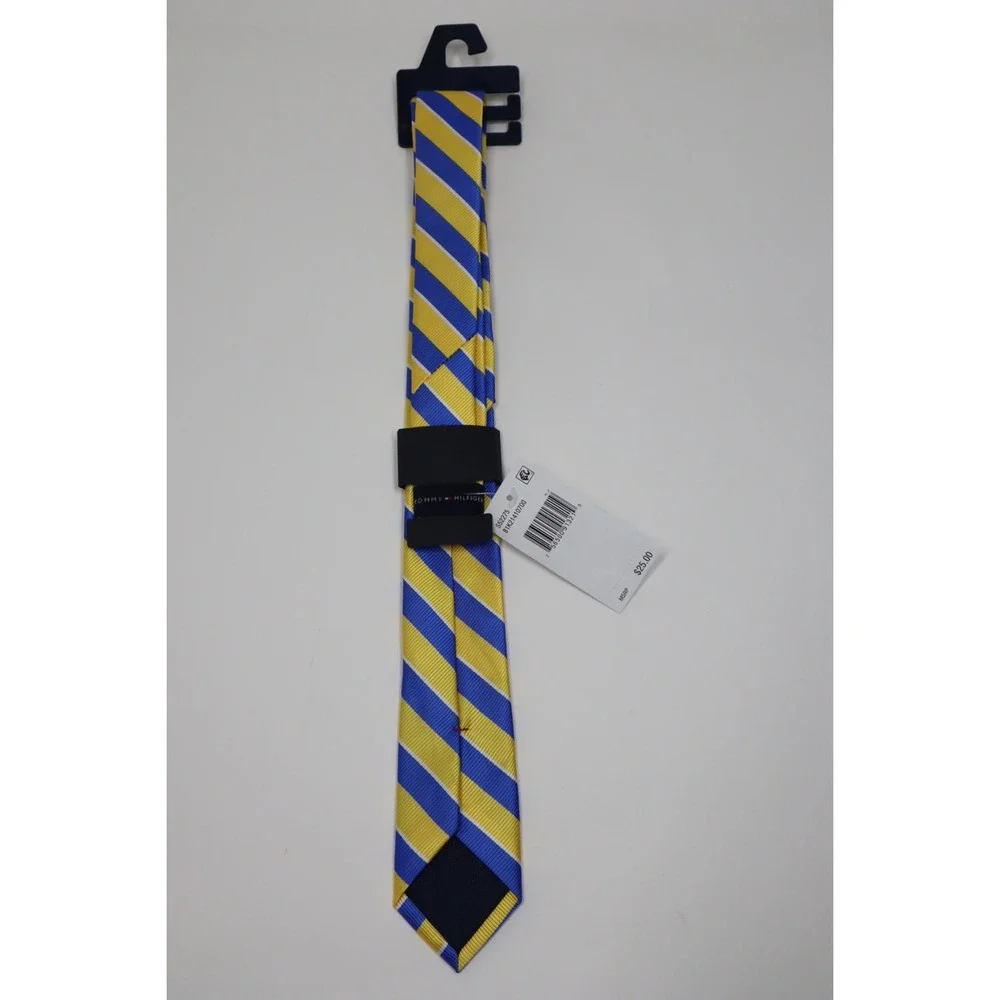 Tommy Hilfiger Boys Camden Stripe Tie - Yellow And Blue